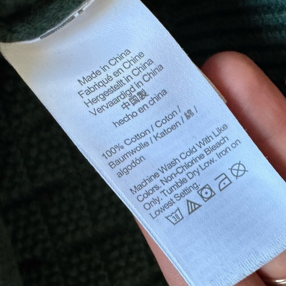 J Crew forest green check knit sweater cotton crewneck size small - Picture 7 of 11